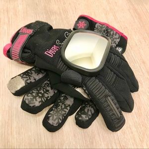 Gloves with Velcro Strapped on Mirror